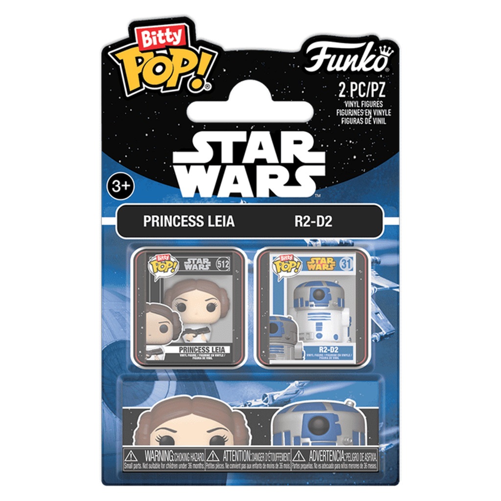 FUNKO BITTY POP 2PACK STAR WARS LEIA & R2-D2 88914 NOVO ORIGINAL