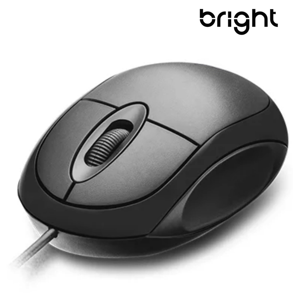 Mouse Standard Básico Preto Óptico Computador Notebook PC Com Fio USB 0106 Bright