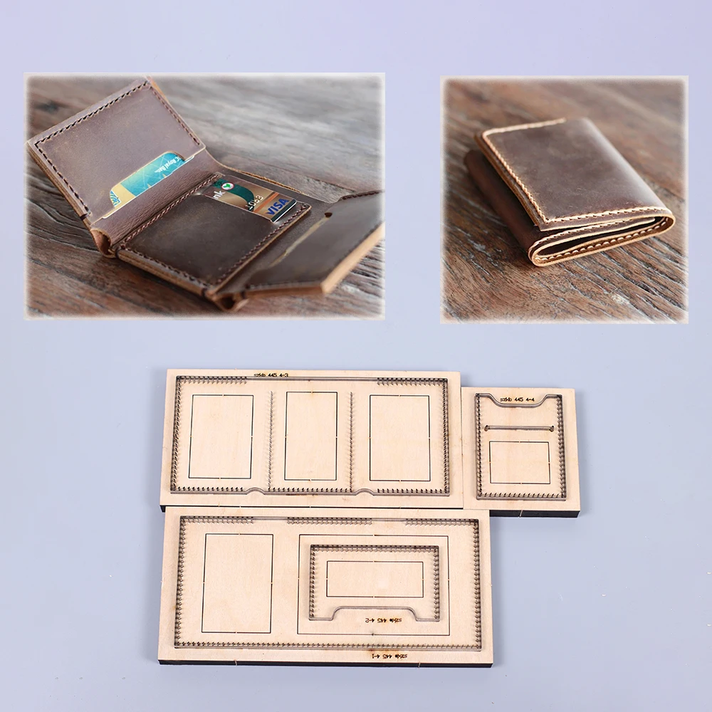 3-folded cardholder wallet with snap belt leather craft cutting dies iron blade knife mold cutter