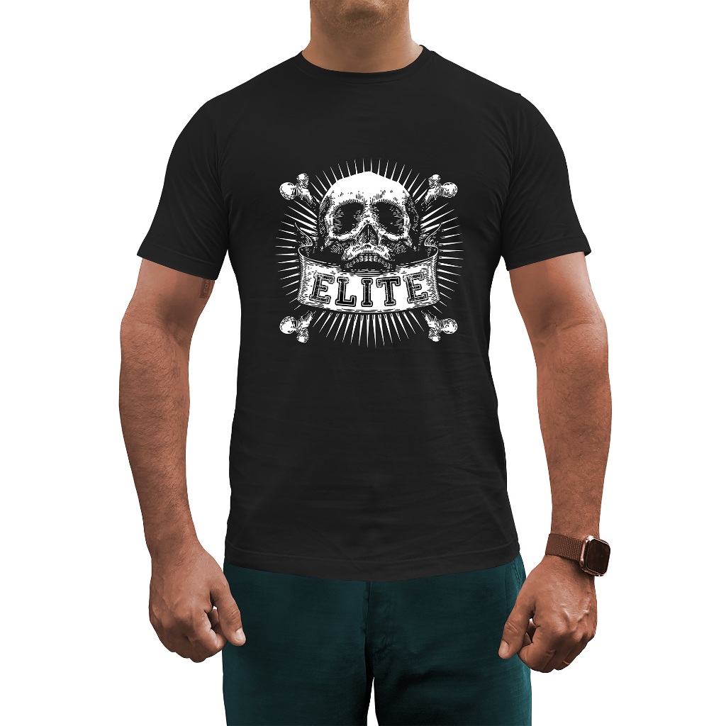 Camisa Camiseta Moda Masculina Slim 100% ALGODÃO CAVEIRA ELITE