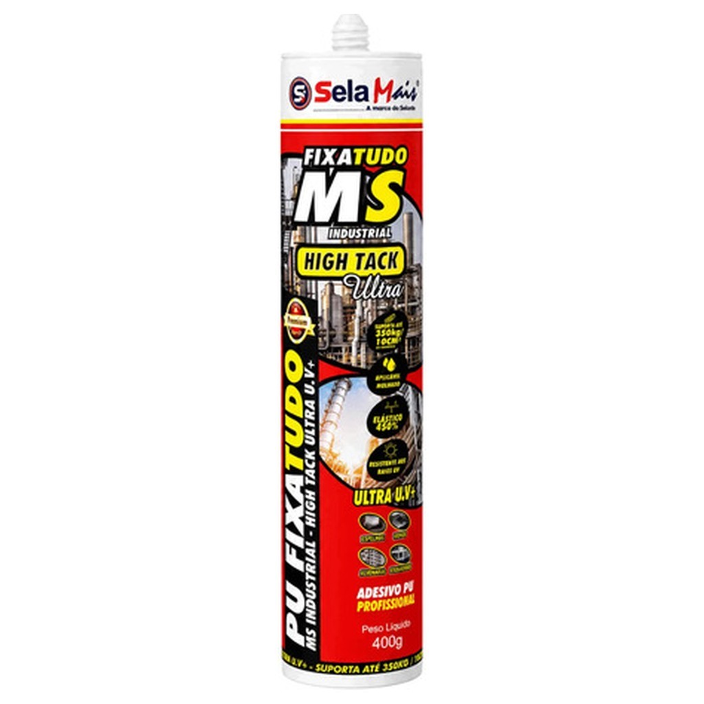 Adesivo PU Fixa Tudo High Tack Selamais 400g Branco Cartucho Cola Selante Alta Aderência Profissional