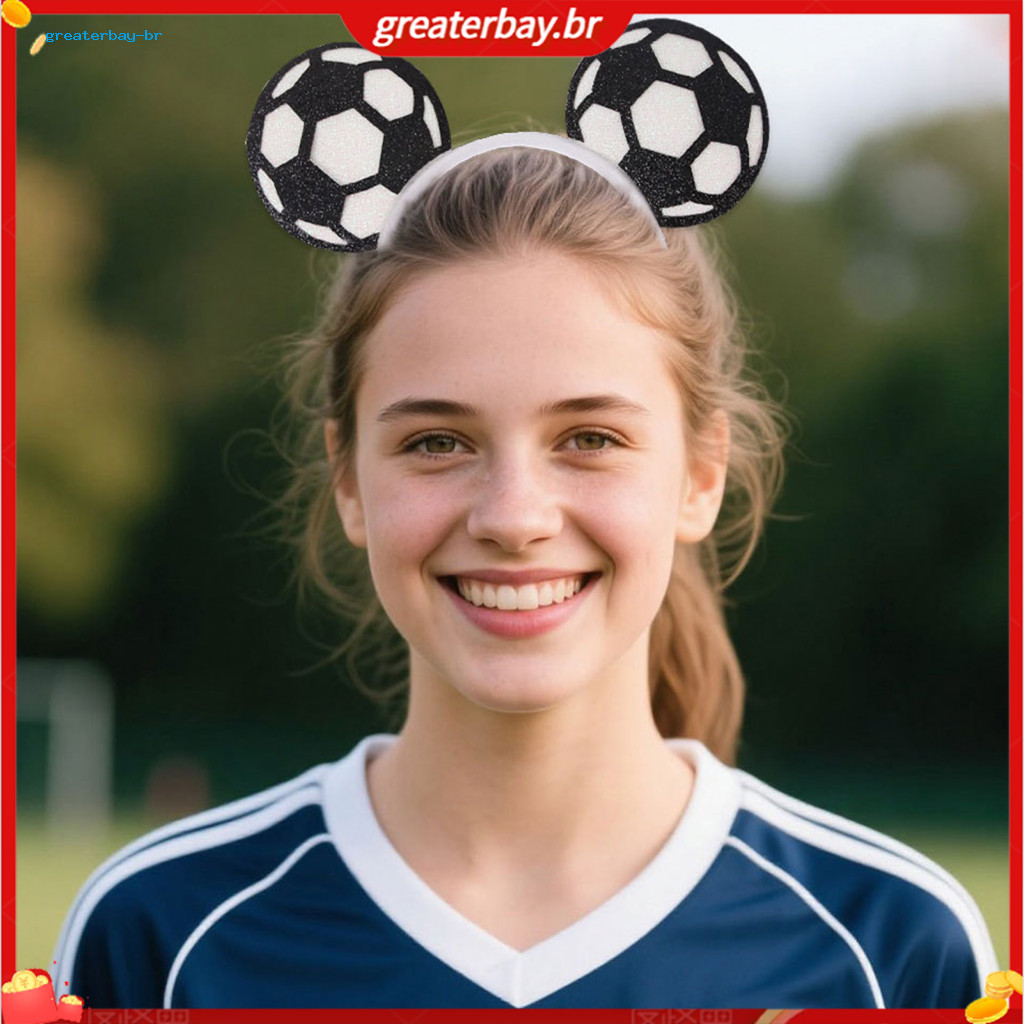 Soccer Fan Headband Football Theme Hair Hoop Team Spirit Party Headwear Game Day Accessories Celebration Gift Adjustable