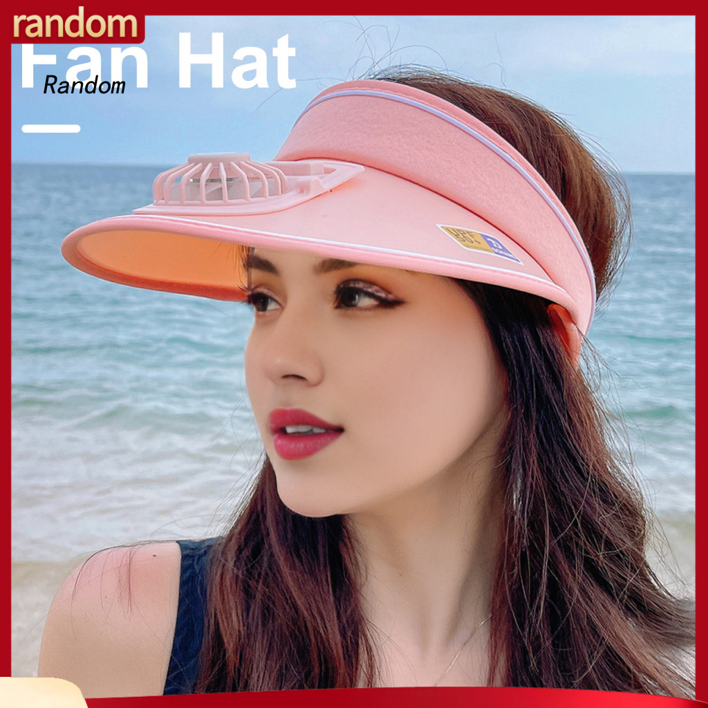 Rechargeable Fan Headwear Sun Protection Hat Women’s Summer with Usb 3-level Adjustable Headband Wide Brim Anti-uv Win
