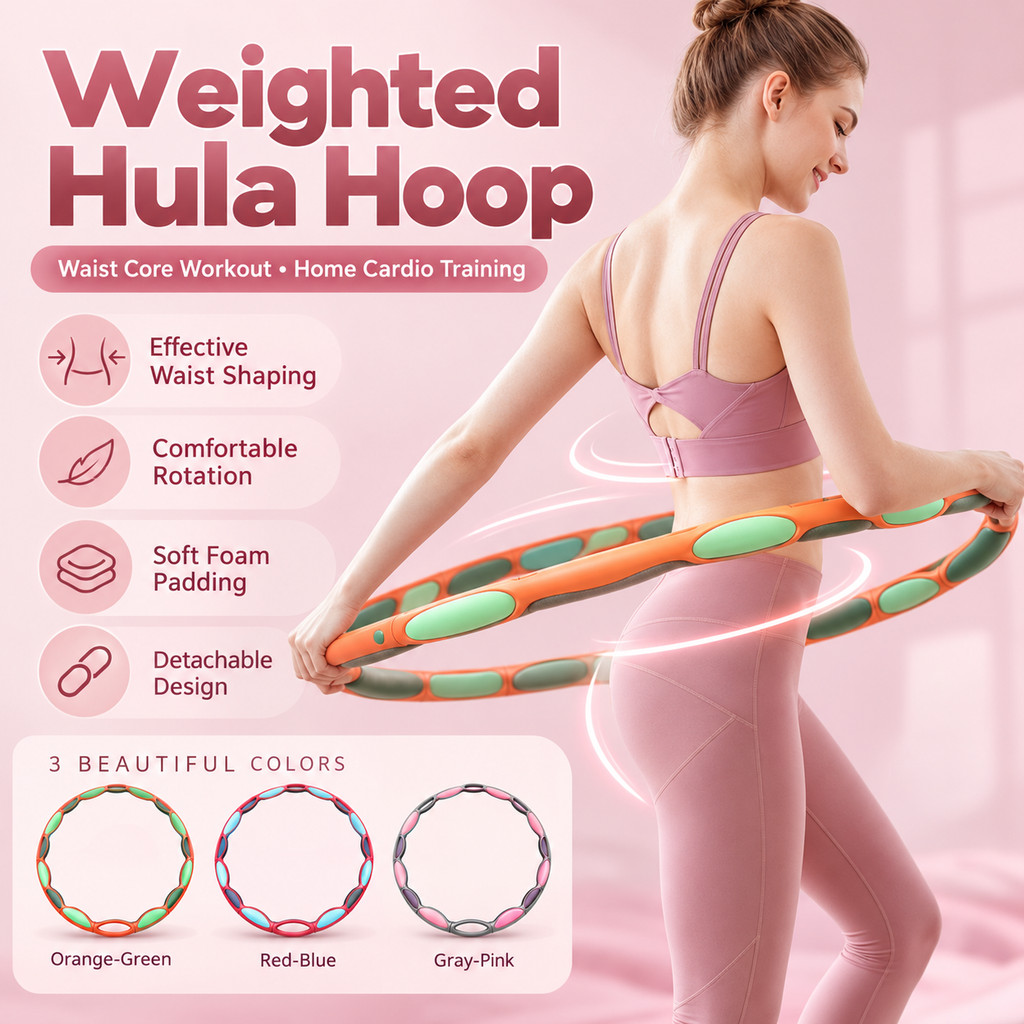 Hula Hoop Ponderado Para Mulheres Adultos Cintura Núcleo Treino Fitness Exercício Casa Cardio Treinamento