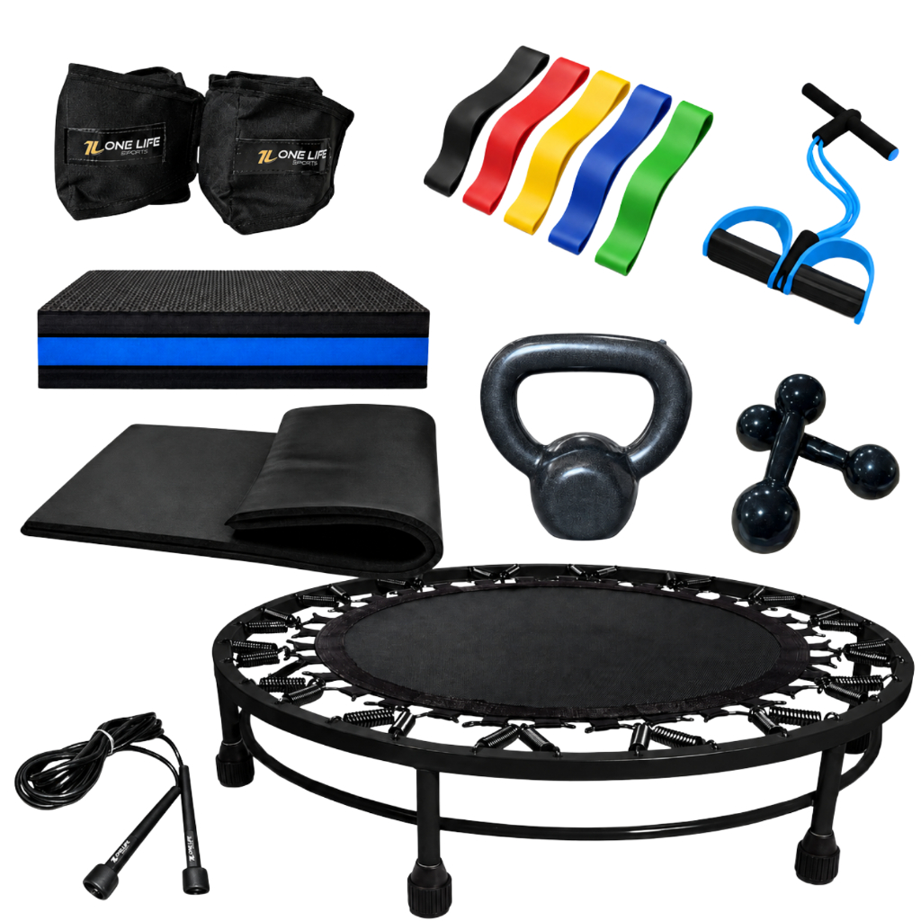 Kit Aeróbico Mini Jump Profissional Par Halter 2kg Caneleira Preta 3kg Step Treino Funcional em Casa