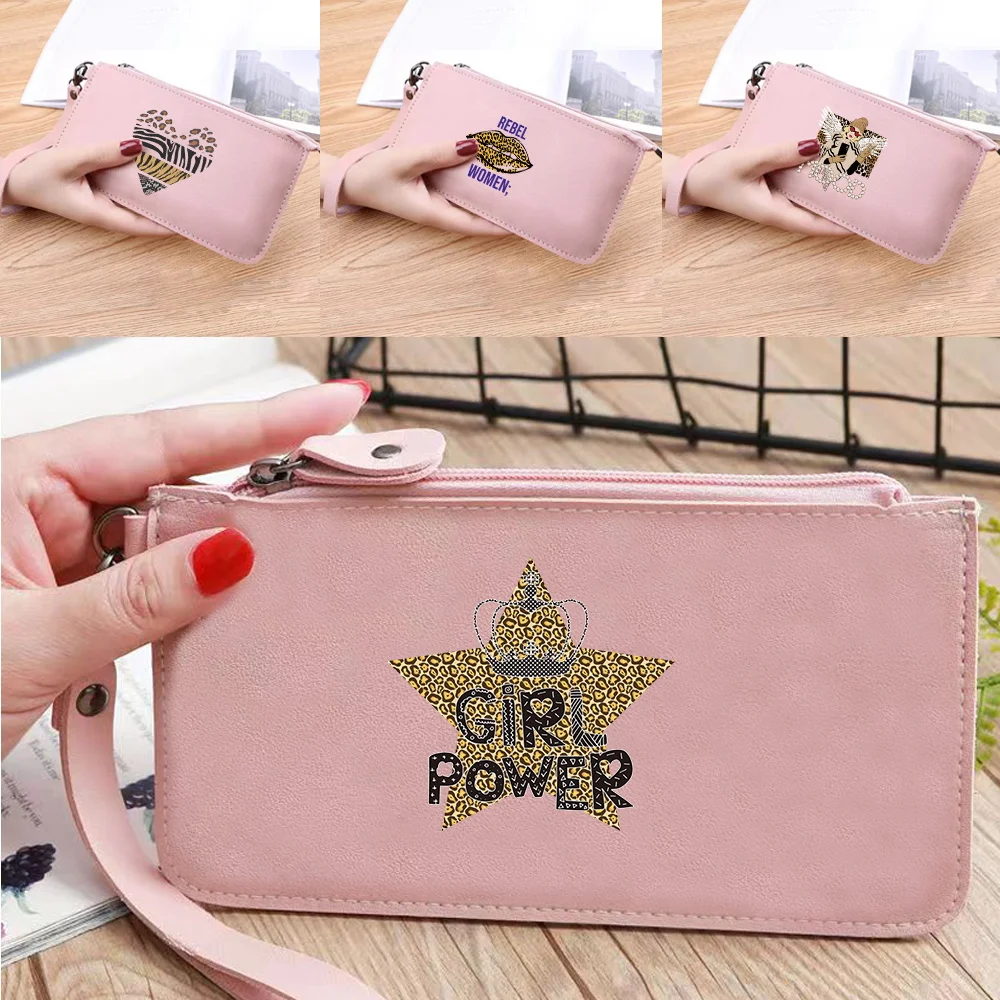 Zipper Wallet Women Credit ID Bank Card Holder Fashion Coin Purse Storage Foldable Wallet Clutch Leopard Print Mobile Phone Bags
