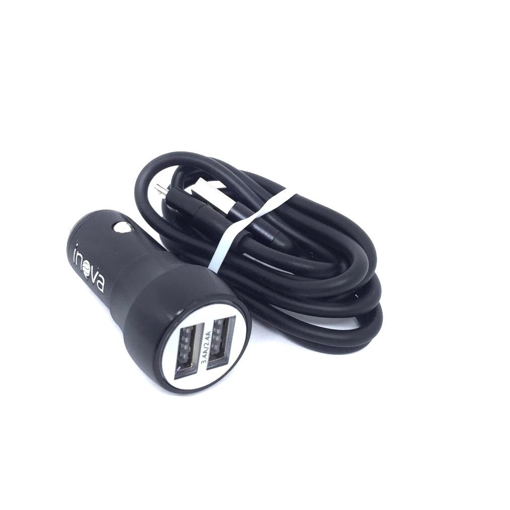 10 Carregador Veicular Inova 3.4a 2 Usb Car-5089 E 8433 Atac