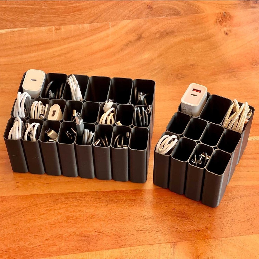 Caixa Organizadora De Cabos USB Para Mesa E De Armazenamento iPhone Samsung