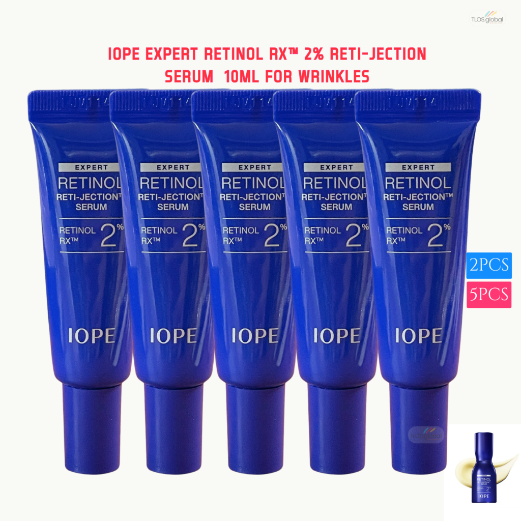 5 Tubos Ou 2 10ml IOPE Expert Retinol RX™ 2% Reti-Jection Serum for Wrinkles
