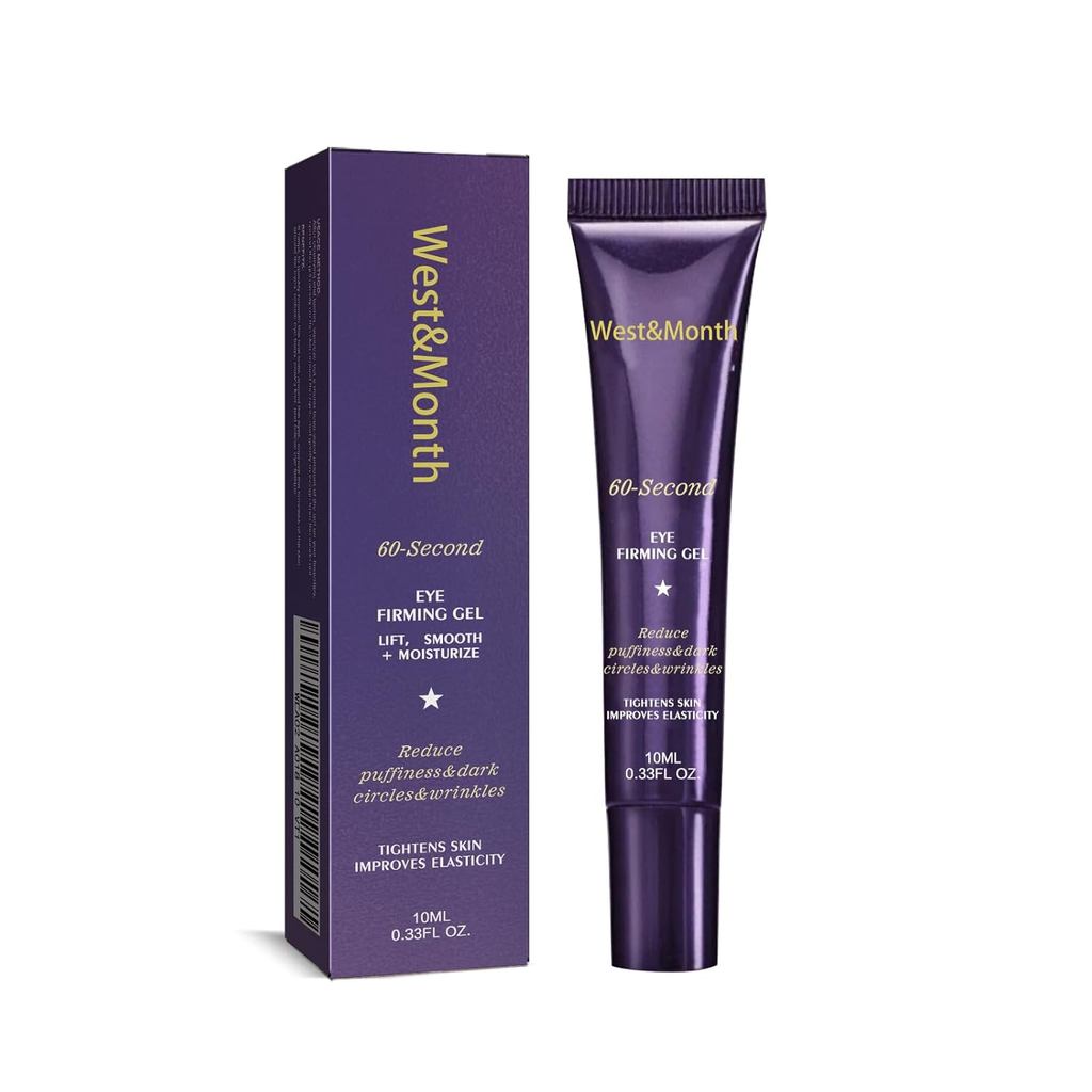 Purple Eye Firming Gel 0.33 FL OZ - Fast-Acting Treatment with Collagen for Dark Circles, Wrinkles & Puffiness - Moistur