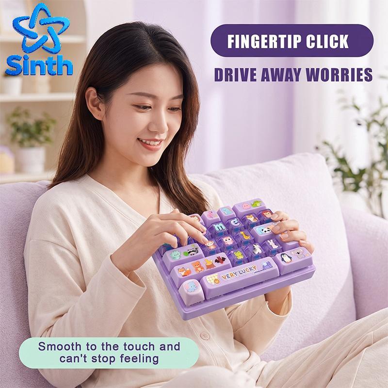 Sinth Purple Fidget Teclado Brinquedo Bonito Estilo Animal Anti Stress Gadget Para Adultos Home Office Travel Time Use B