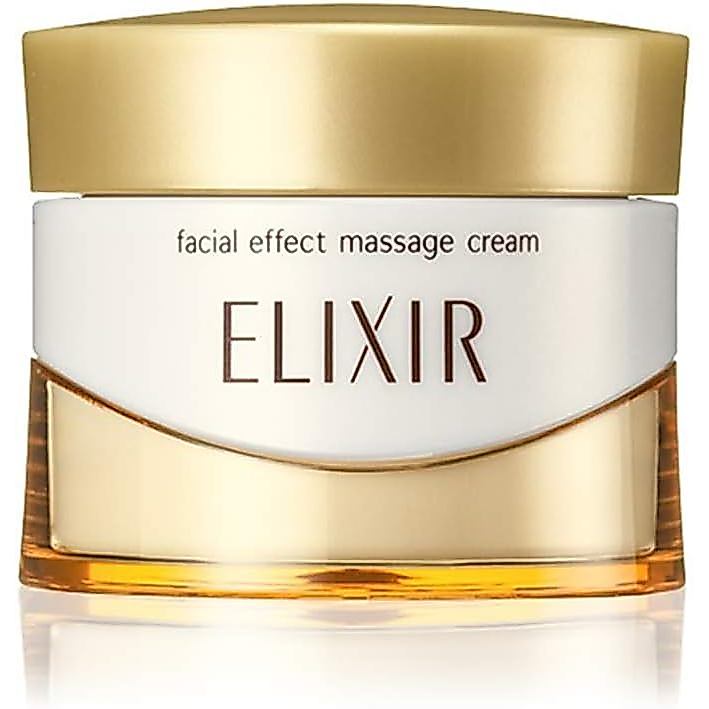 ELIXIR Face Effect Massage Cream Facial Skincare Firming Radiant Glow Toned Look Melting Light Texture Made in Japan
