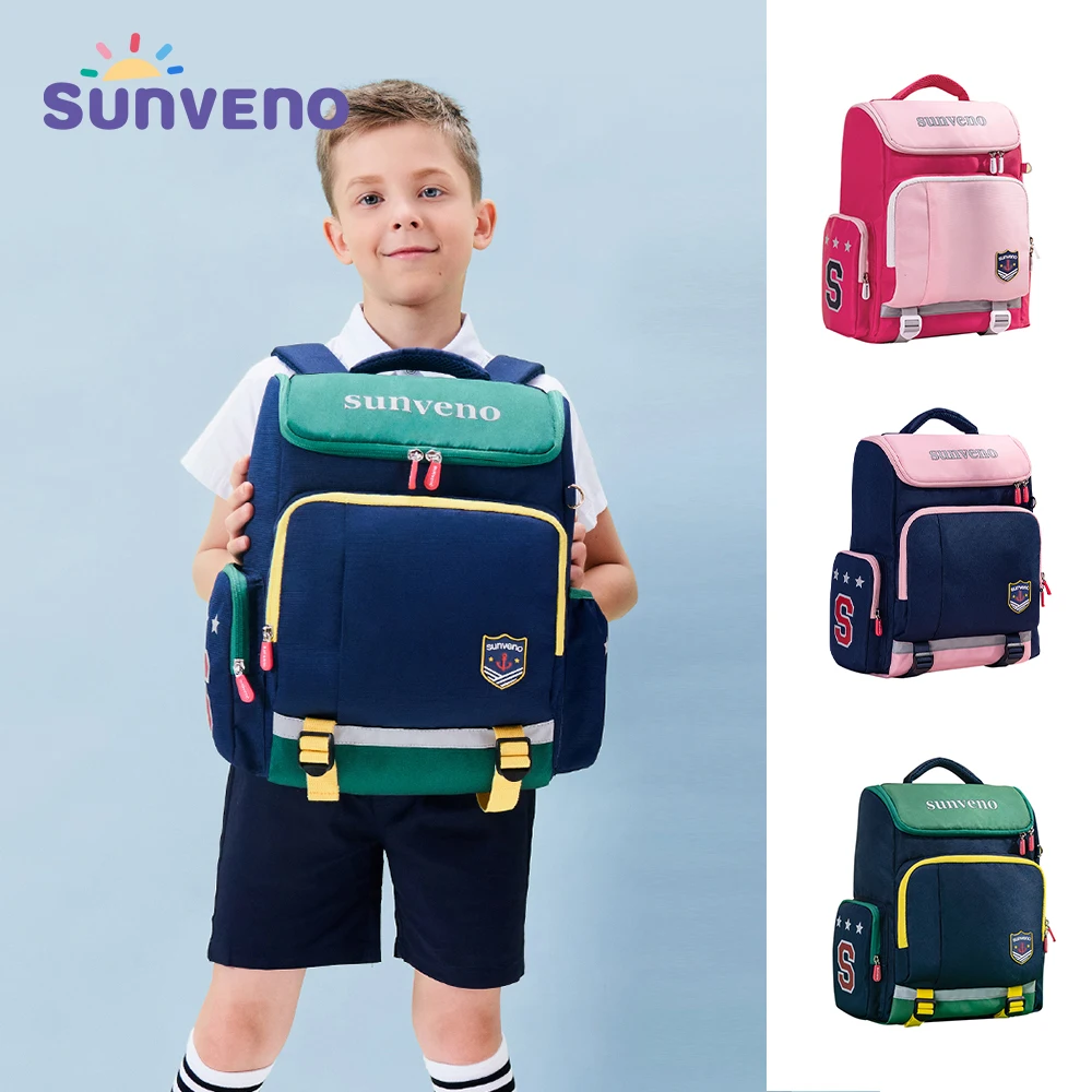 Sunveno Children's Backpack School Bags for Boys and Girls Student Waterproof Schoolbag Fashion Backpack for 6-12 Years