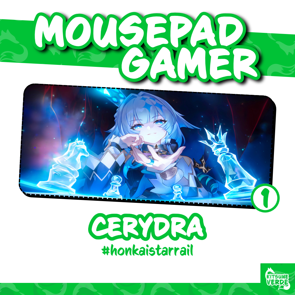 Mouse Pad Gamer - Cerydra - Honkai Star Rail - 90x40 - 80x40 - 70x30 - 60x40 - 40x45 cm