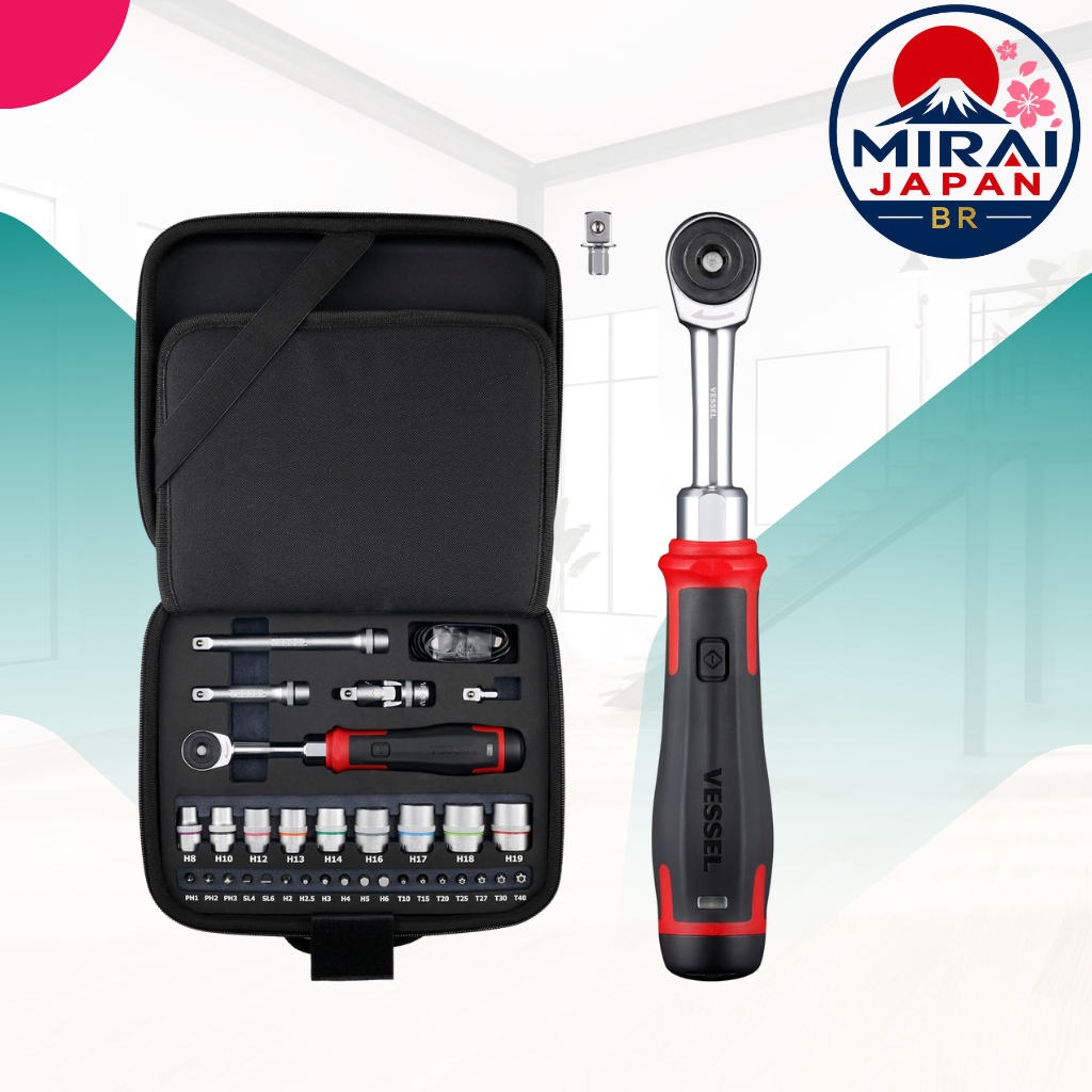 VESSEL Cordless Electric Slim Ratchet with 31 Socket Bits Set 400ER3-1M [Direct from Japan]