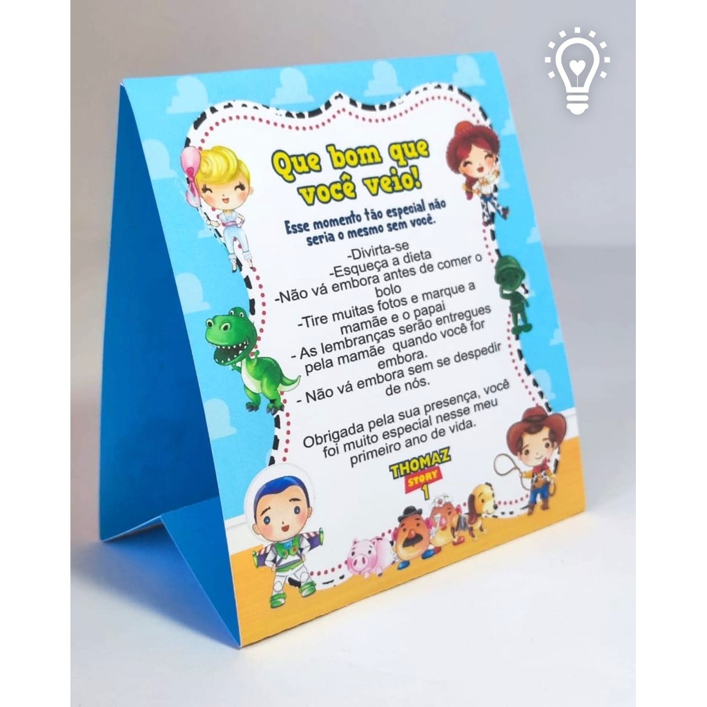 Plaquinhas TOY STORY - Centro de mesa para decoração de festa infantil