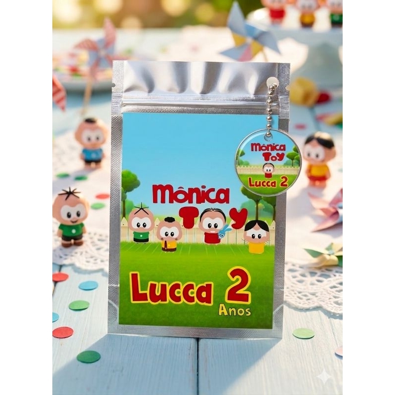 Saquinho Metalizado Personalizado + tag personalizadaMonica toy Lembrancinhas|Saquinho para Doces, Balas Festa Infantil