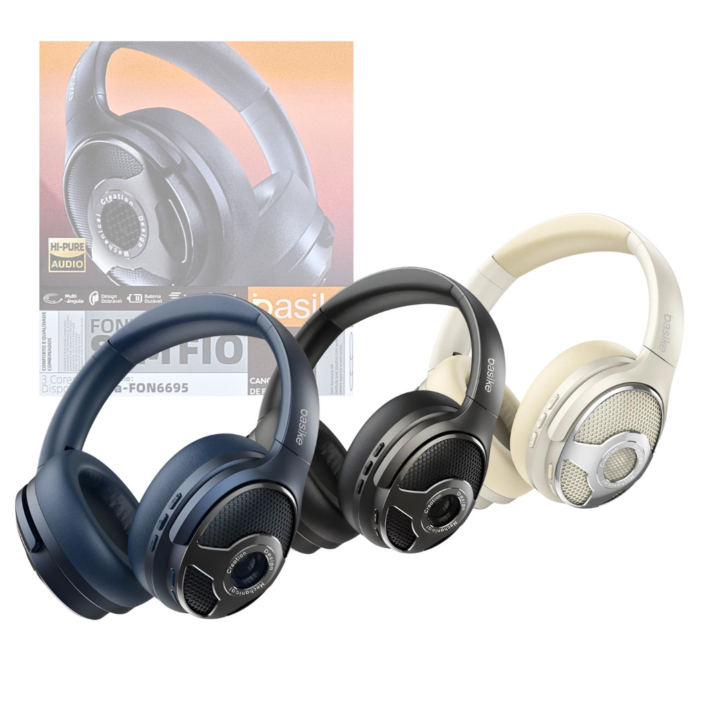 Fone de Ouvido Bluetooth Cancelamento de Ruído ANC Headset BA-FON6695