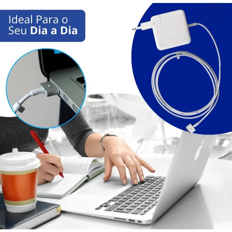 Fonte Carregador Compatível Macbook Air Pro MacSafe 2 T 45w