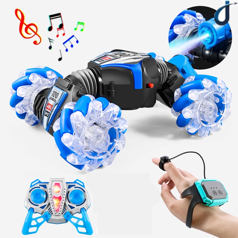 Carro De Controle Duplo 4wd 2.4g Twist Induction Music Gesture Remoto Com Luz
