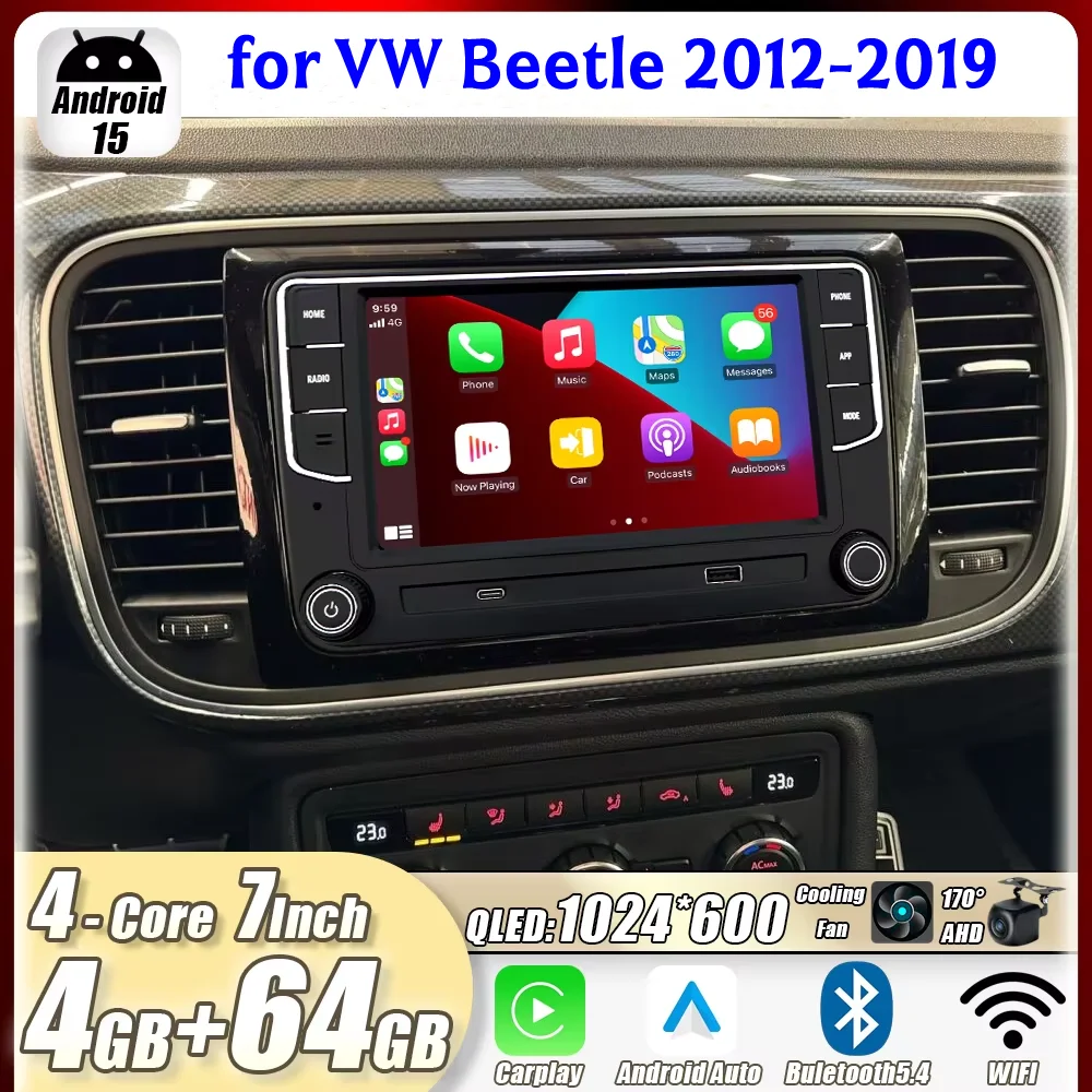 Car Stereo Radio for VW Beetle 2012-2019 Android 15 7