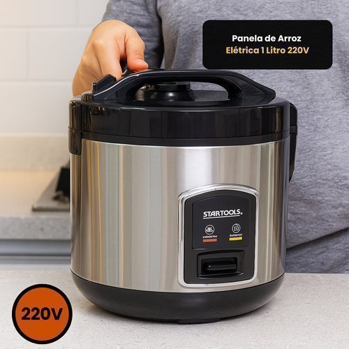 Panela Arroz Elétrica 1 Litro 220V Preta 400W STARTOOLS