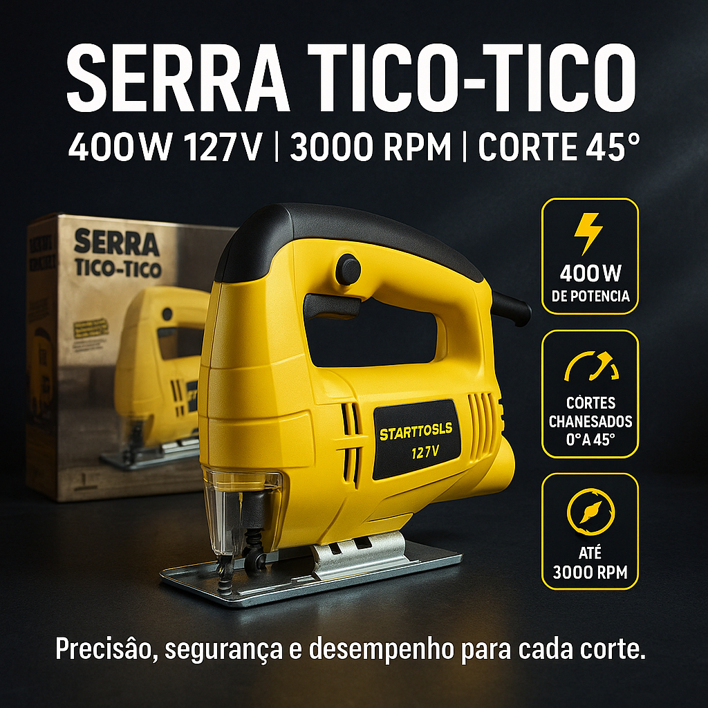 Serra Tico Tico Eletrica 127v 400w Alta Potencia Corte Preciso Madeira Metal