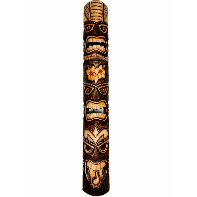 Totem Mascara Carranca Africana 1 METRO Madeira - Tribal — Decoração de Parede Boho - Praia - decoracao grande havaiana