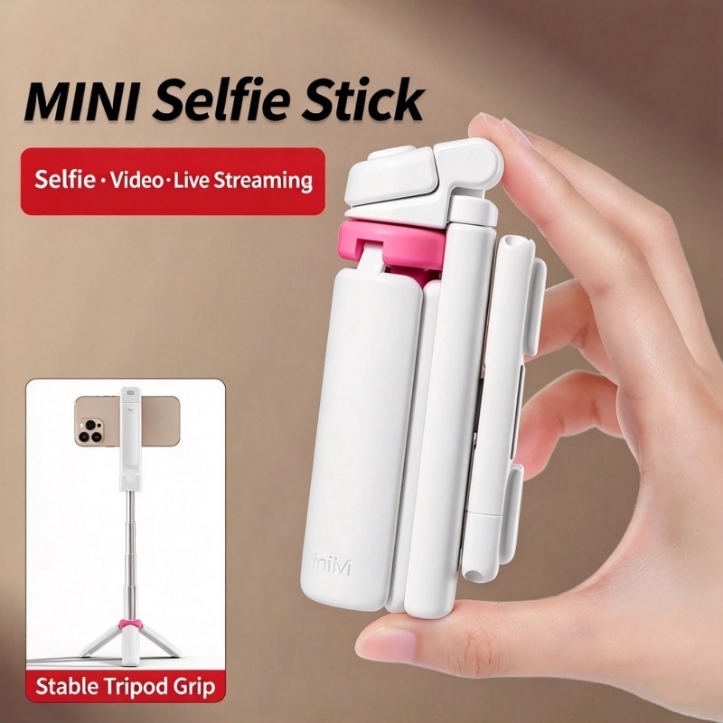 Bluetooth Selfie Stick Outdoor Live Photo Fill Light Tripé portátil integrado