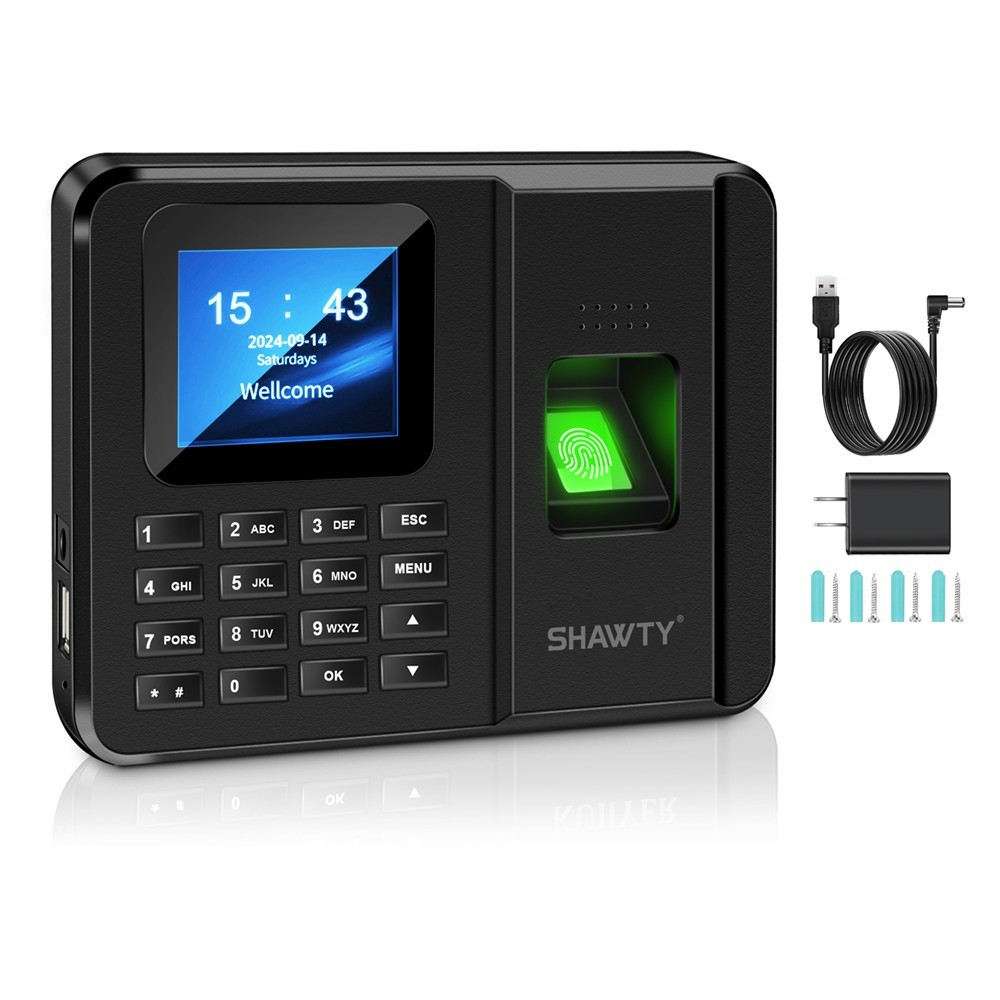 SHAWTY 2 em 1 Relógio De Ponto Com Leitor Biométrico Impressão Digital e Reconhecimento Facial