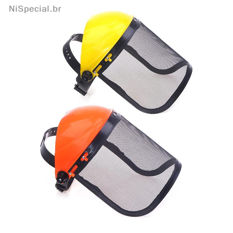 [Nis] Chapéu De Capacete De Segurança Para Aparador De Grama De Jardim Com Máscara Protetora De Malha Facial Completa Re