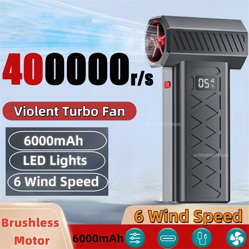 Ventilador Violento 400000RPM Poderoso De Ar Turbo Com Display LED E Iluminação Limpador De Poeira Sem Escova Jet Soprad