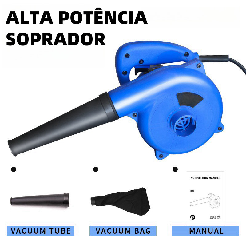 Soprador Aspirador de Pó Poeira e Folhas Eletrico Para Casa e Carro Computador e Notebook 900w