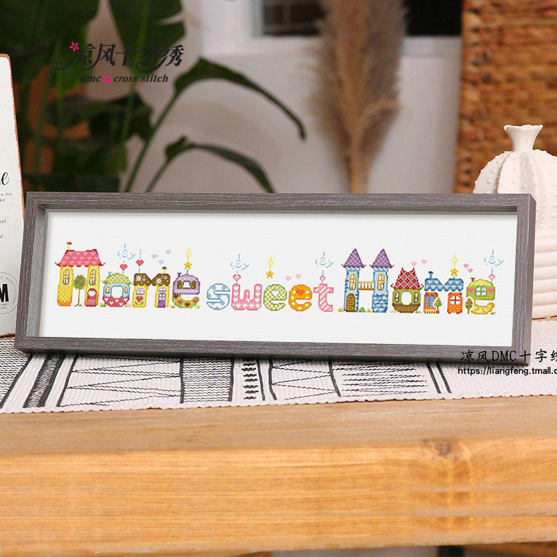Cool Breeze DMC Thread Cross Stitch Kit Sala de estar Novo desenho animado SO-G103-Home Sweet Home Printing