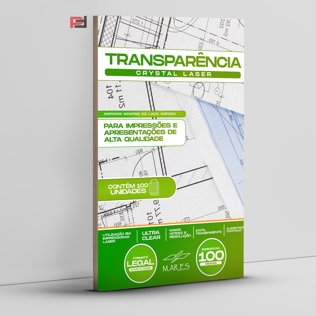 Transparência Crystal Laser Legal 216x355 com 100 Folhas