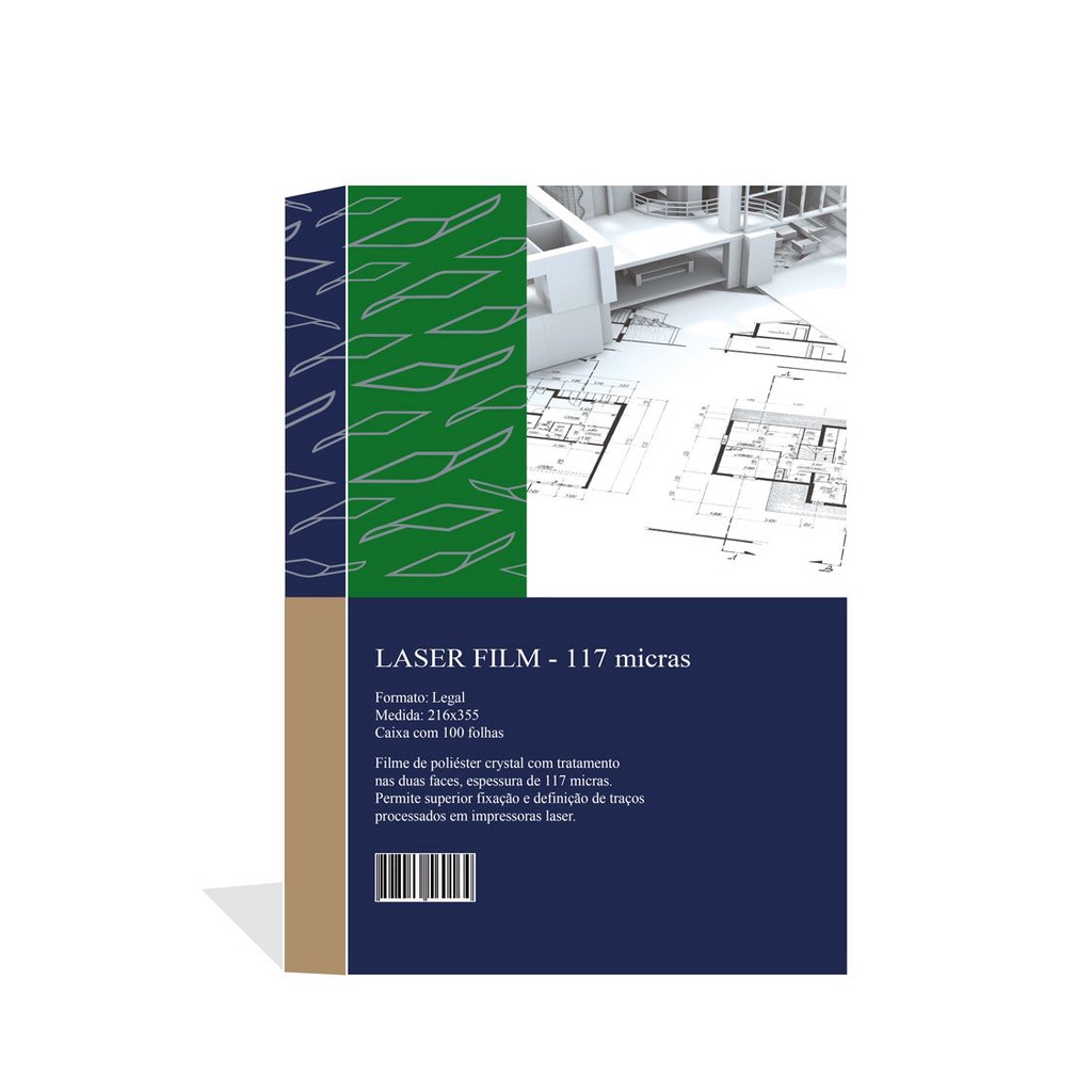 Laser Film Opaco Legal 216x355  - 117micras com 100un