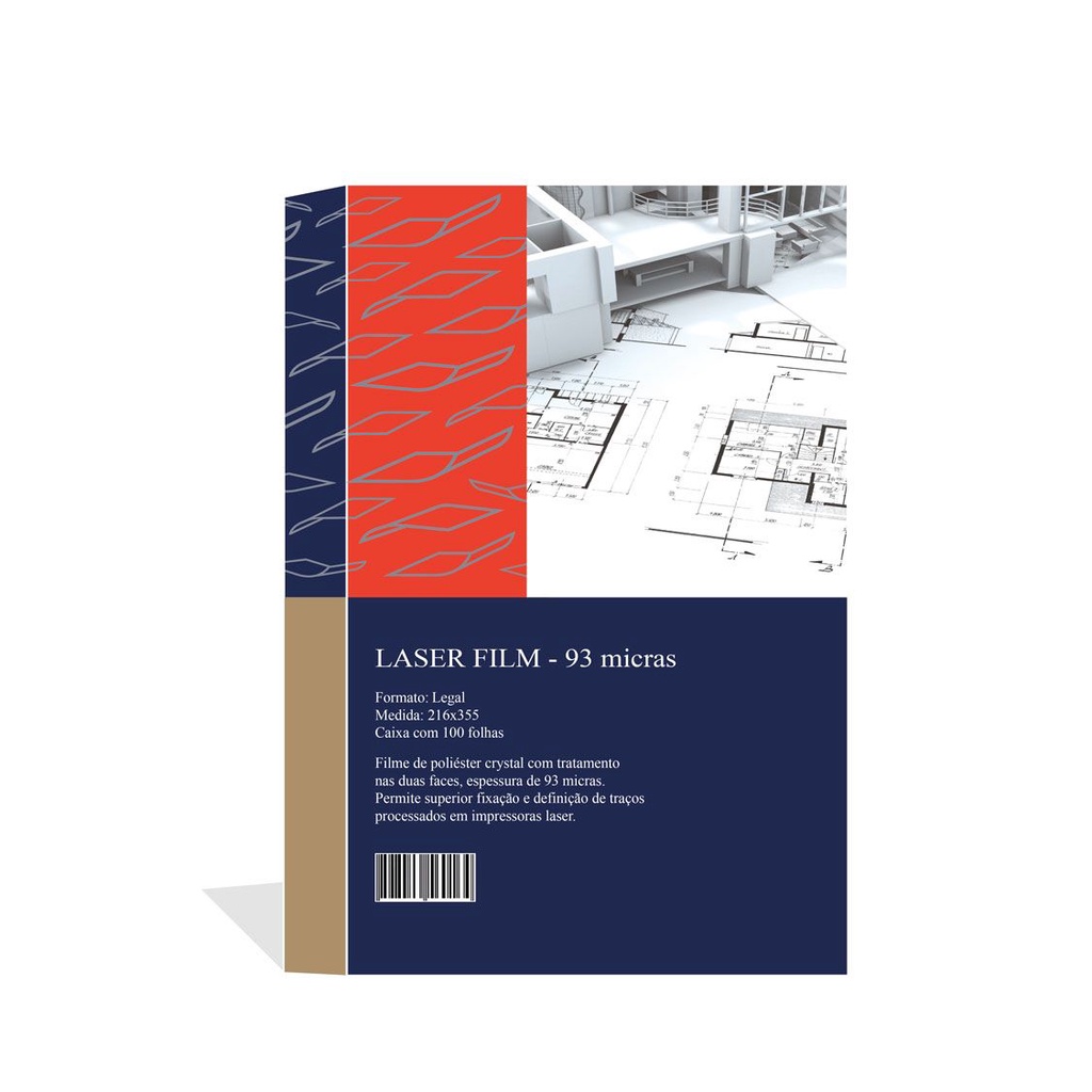 Laser Film Opaco Legal 216x355 - 100 Folhas - 93 micras