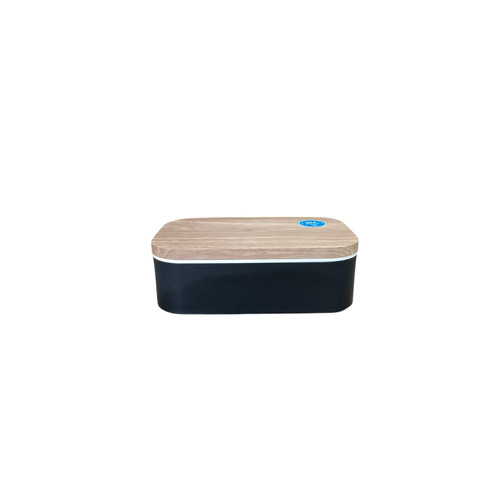 Kit Marmiteira Lunch Box Refeicao Compacta 900ml Com Talheres Preto Portatil