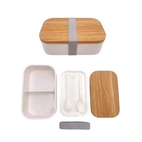 Kit Marmiteira Lunch Box Compacta Hermetica Talheres Portatil 900ml Branco