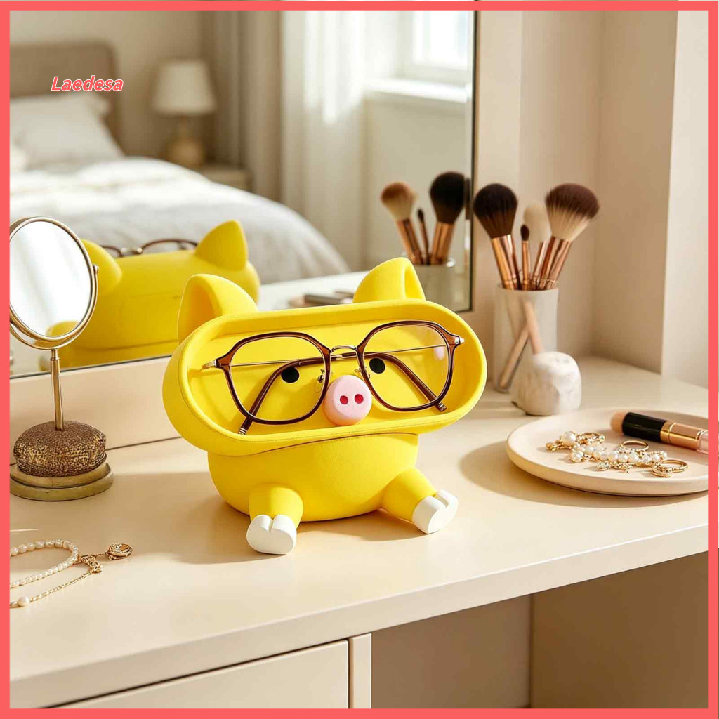 Cute Pig Storage Box Decorative Eyeglass Holder Cartoon 3d Printed Phone Stand Glasses – Stable Desktop Organizer Offi