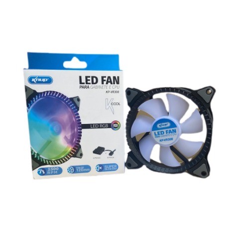 COOLER FAN RGB P/ GABINETE/CPU 120MM 1500RPM (KP-VR308)