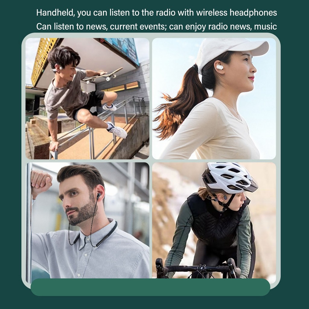 Rádio Bluetooth Portátil Multifuncional FM De Bolso Para Caminhada Ao Ar Livre Indoor Jogging Ginásio Acampamento