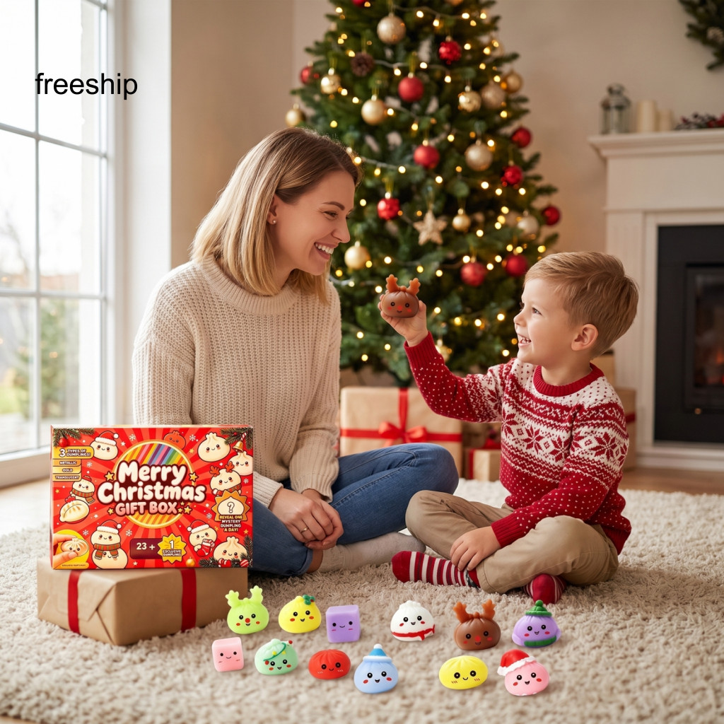 Toys for Stress Relief Advent Calendar with Toy Christmas Countdown 24 Mini Squeeze – Fun Fidget Gifts for Kids