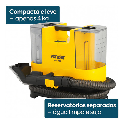 Extratora De Sofá Portátil 400w P/ Limpeza Profunda Amarelo/preto 220v