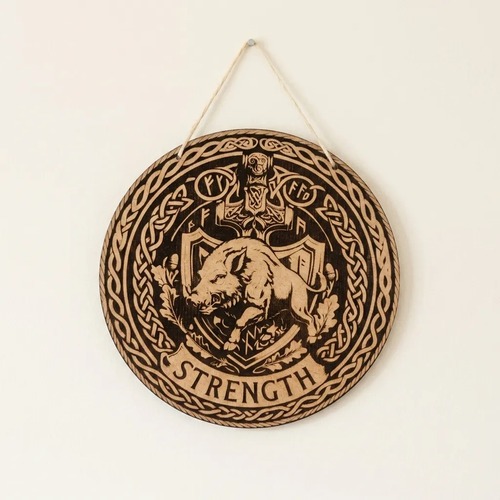 Placa Decorativa Rústica Javali Strength - Exclusivo