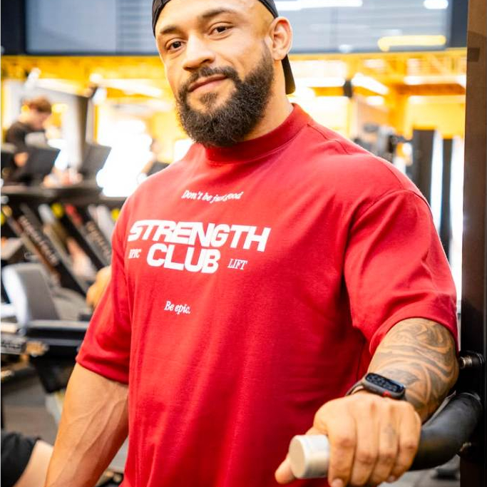 Camiseta Oversized Academia Strength Club Maromba 100% Algodão Unissex