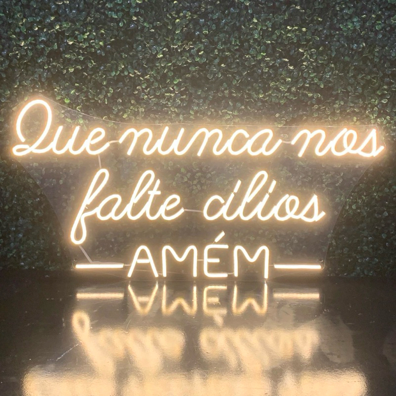 Luminária LED Neon Sua Marca 80cm Personalizado  Seu Nome Luz Parede Decoração Iluminação