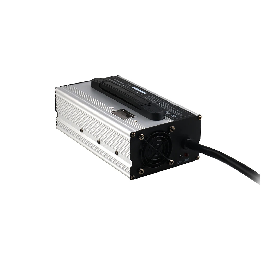 DL900 LiFePO4 Fast Charger 48V 15A 900W Aluminum Case Lithium Iron Phosphate LFP RV EV Power Forklift Battery Charger