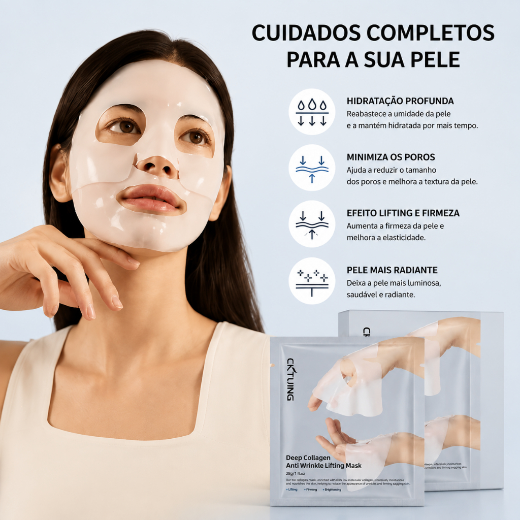 CKTUING Bio-Collagen Real Facial Mask Split Anti-Wrinkle Lifting Moisturizing and Repairing Facial Mask