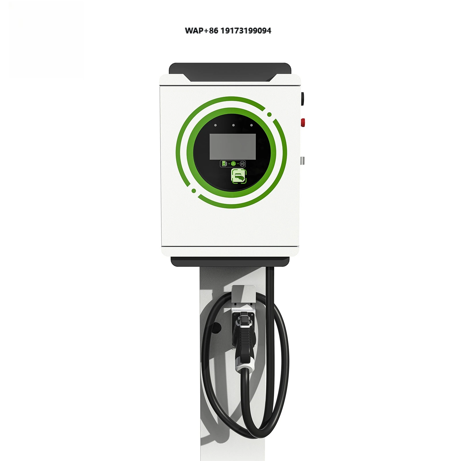20KW/30KW/40KW DC Fast EV Charger Wallbox with 5M CCS 1/CCS 2/CHAdeMO/GB/T Customizable Cable for Commercial Residential Use